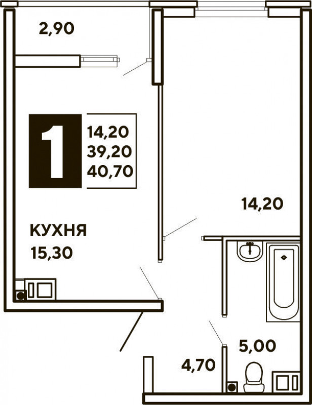 Планировка квартиры 1-комнатная