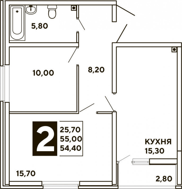 Планировка квартиры 2-комнатная